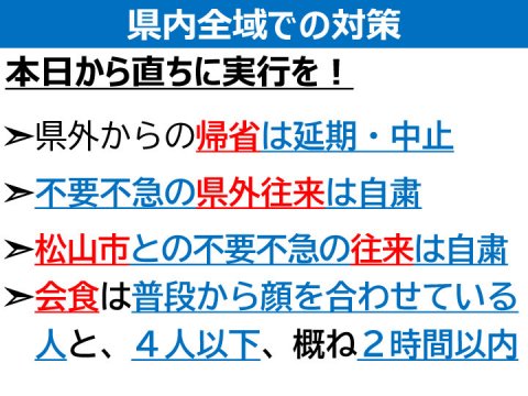 新型コロナウイルス感染症警戒レベルを「感染対策期」に引き下げについて（愛媛県）