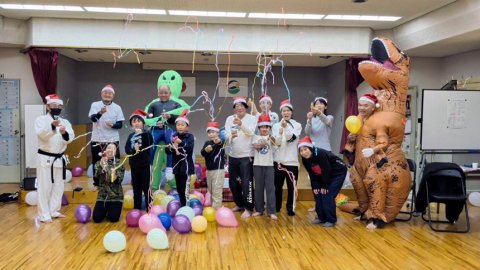 2025今治拳友会クリスマス稽古、稽古納め