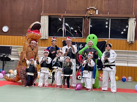 2025今治拳友会クリスマス稽古、稽古納め