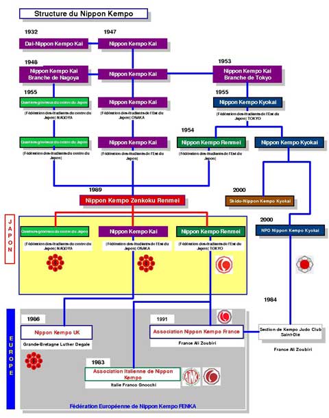 Structure of Nippon Kempo in Europe